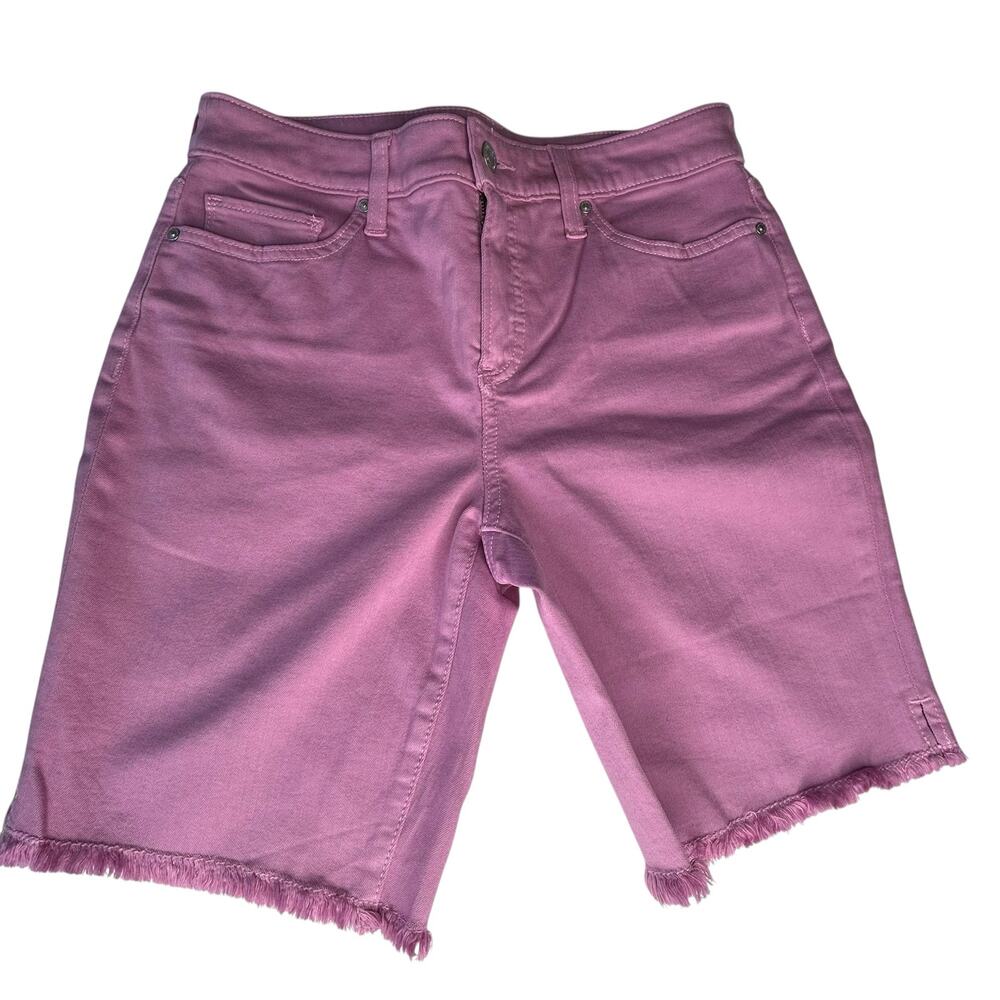 Chico's Shorts Women Sz00 Size 2-4 Girlfriend Lavender Pink Jean Fabric 8" Soft